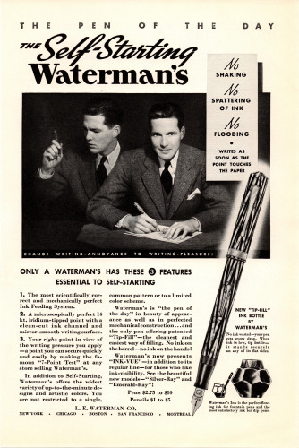 14. WATERMAN - 1935.10 – No. 7 “Emerald Ray” & De Luxe Tip-Fill ink bottle - The National Geographic Magazine - Vol. LXVIII, No. 4.jpg
