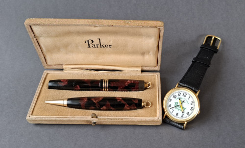 88. VEST-PARKER B&B set in box with Duofold wrist watch.jpg
