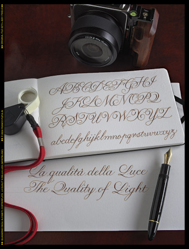 Quaderno degli Alfabeti, Copperplate 9, La qualitá della luce (Montblanc).jpg