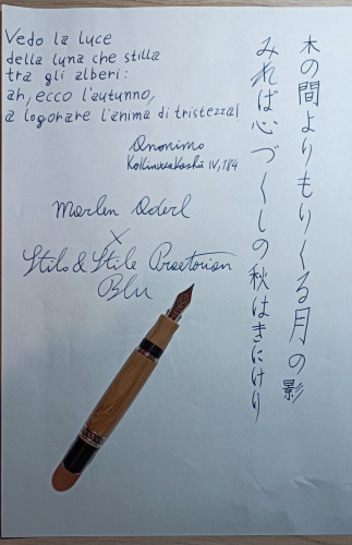 La carta è Tomoe River, la traduzione della poesia è di Sagiyama (2000)