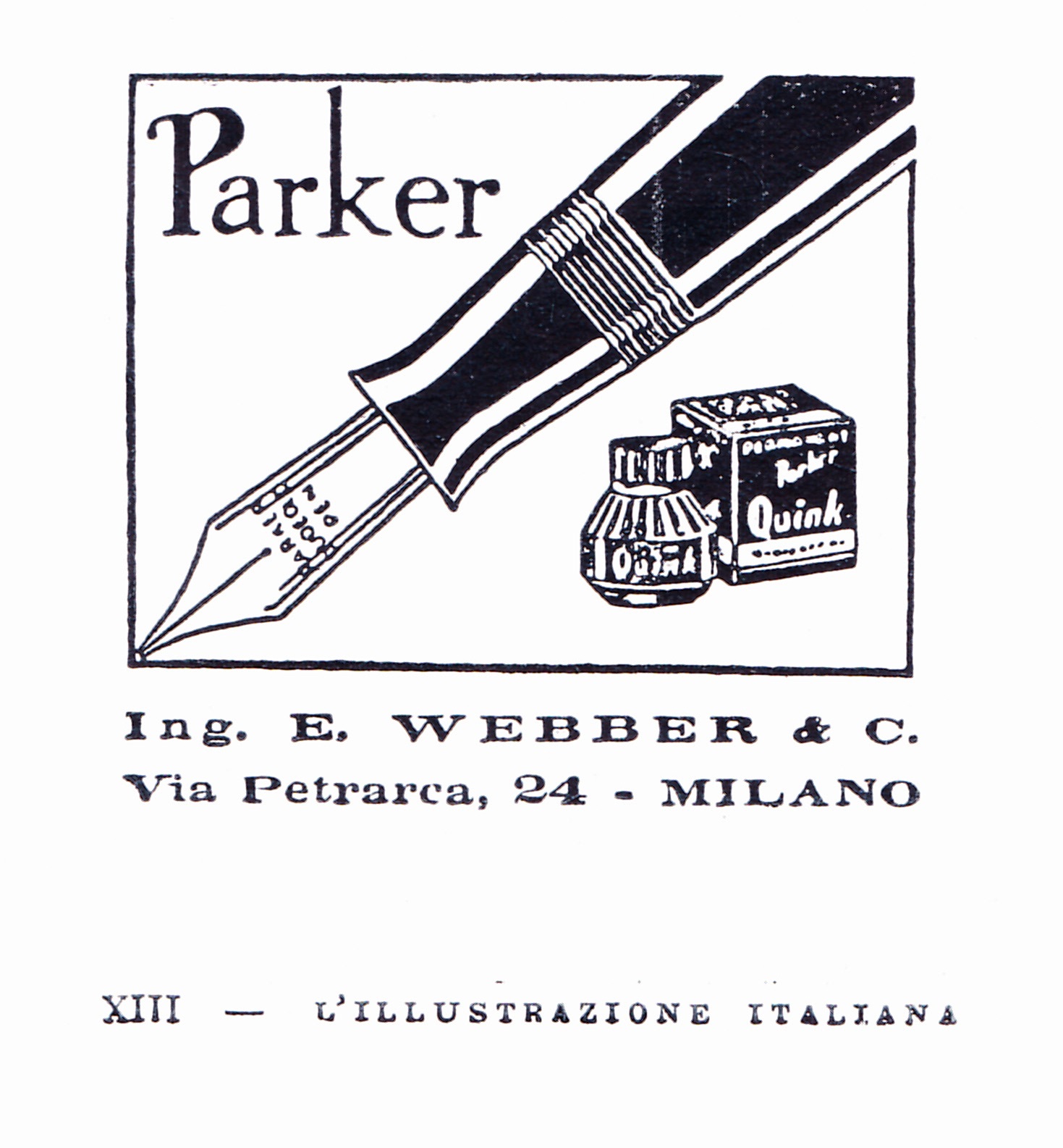7. PARKER Duofold e incgiostro PARKER Quink - 1940-11-24 - L'Illustrazione Italiana - Anno LXVII N.47 - pag.XIII delle pubblicità.jpg