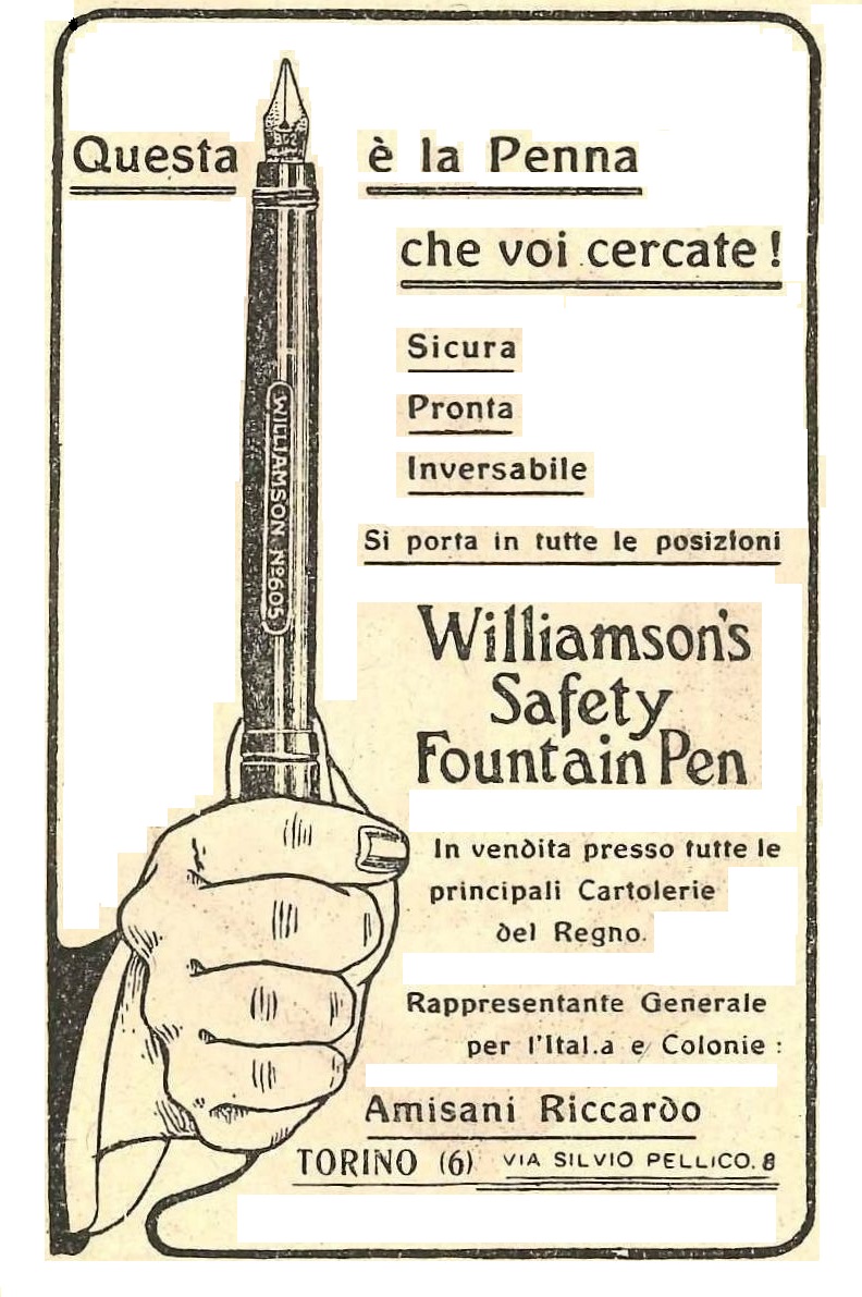 7. WILLIAMSON - n.605 - 1923-08-01 - La Lettura - Anno XXIII - N.8 - pag.V delle ads.jpg