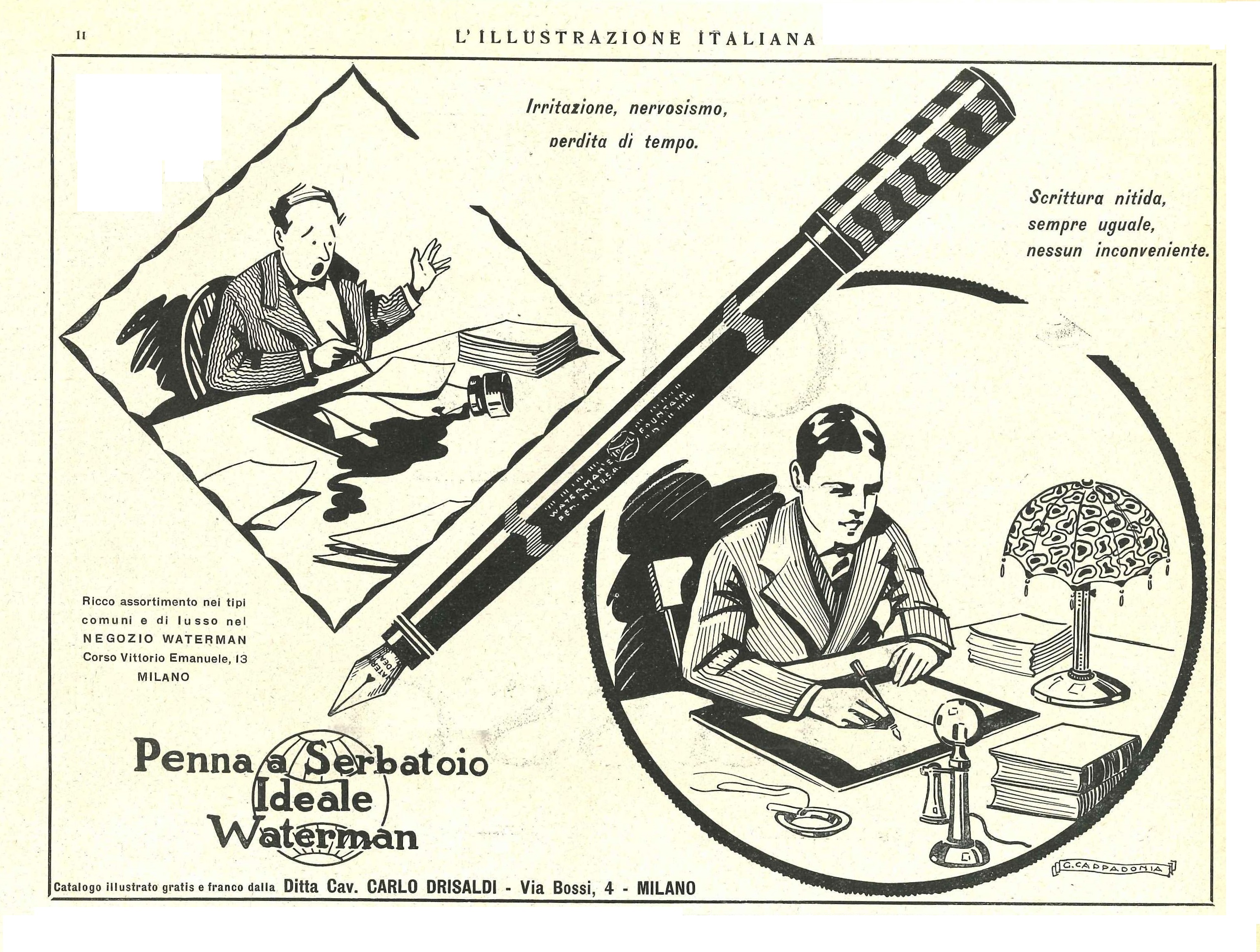 A1. WATERMAN - generica - 1928-01-22. L'Illustrazione Italiana - Anno LV - N.4, pag.II. By Cappadonia.jpg