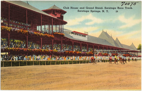 3. Clubhouse and Grandstand. Postcard of Saratoga Race Course circa 1930-45. Photo via Boston Public Library.jpg