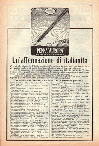 39. AURORA -A.R.A.4 e Rivenditori a Milano. 1926-05-01 - La Lettura - Anno XXVI - N.5 - pag.XI.jpg