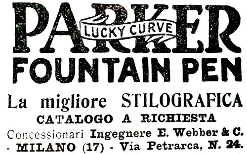 PARKER - Lucky Curve. 1921 e 1922. Illustrazione del Popolo - Anno I e II (ripetizioni)