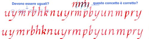 cancelleresca Florinda.jpg (207.03 KiB) Visto 4744 volte Errori che noto: la m dovrebbe essere più simile a due n attaccate invece la faccio sempre piuttosto stretta. Il corpo della b tendo a farlo più piccolo di quello della p mentre dovrebbero essere uguali, corretto?