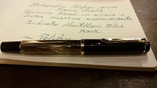 Pelikan m200 Brown marble, un fantastico pennino broad.