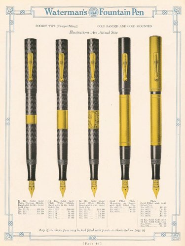 24. Waterman's Catalog 1925 - clip CLIP CAP and  IDEAL GLOBE, pag.46.jpg