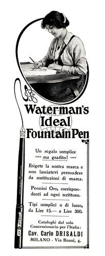 WATERMAN - Eyedropper 1x - 1915-05-23. L'Illustrazione Italiana, Anno XLII N.21, pag.428