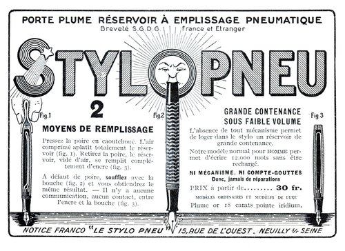 STYLO PNEU - 1925-12. La Science et la Vie - N.102, pag. L