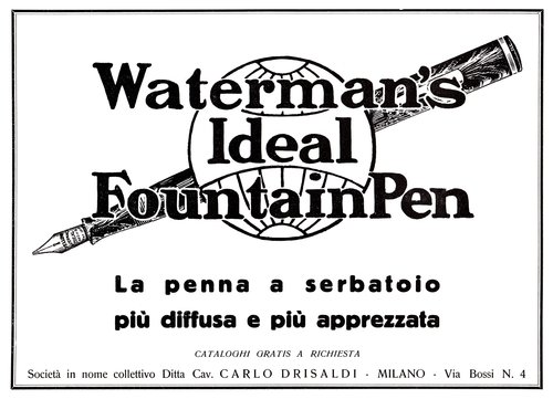 WATERMAN - Ripple 7 pennino giallo - 1929- 10-20. L'Illustrazione Italiana, Anno LVI - N.42, pag.632
