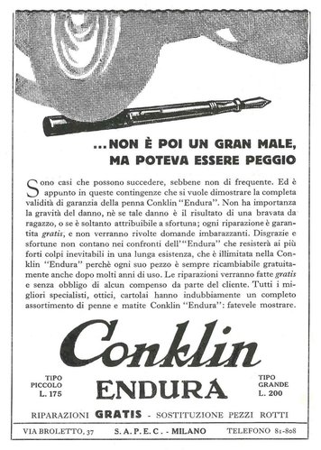 CONKLIN - Endura - 1930-01. La Grande Illustrazione d'Italia - Anno VII, N.1 - pag.48