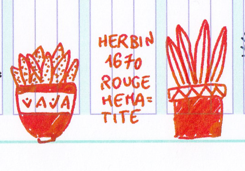 J. Herbin 1670 Rouge Hematite doodle Plant 01.png