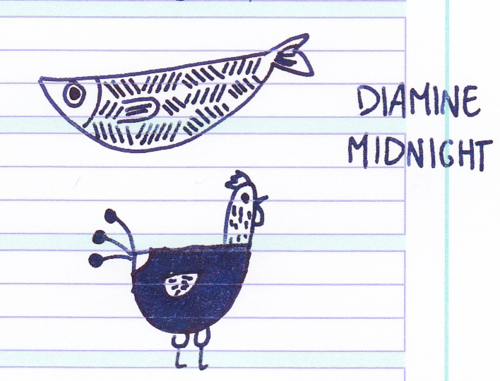 Diamine Midnight doodle Fish Chicken 01.png