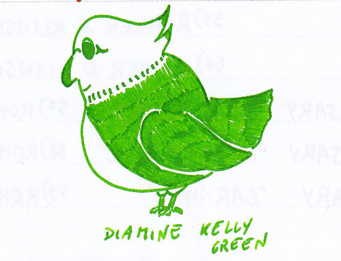 Diamine Kelly Green doodle bird 01.jpg