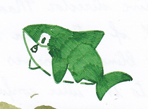 Diamine Emerald doodle Fish.jpg