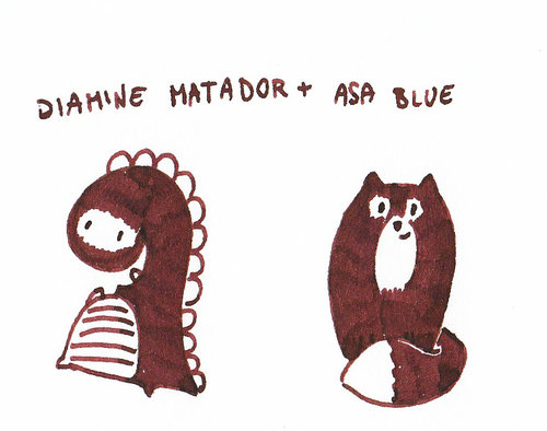Diamine Matador Asa Blue Doodle Fox Dinosaur.jpg