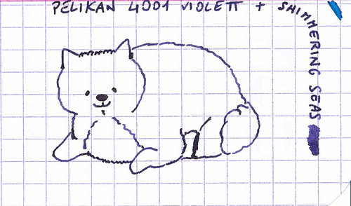 Pelikan 4001 Violett Diamine Shimmering Seas Doodle Dog 01.jpg