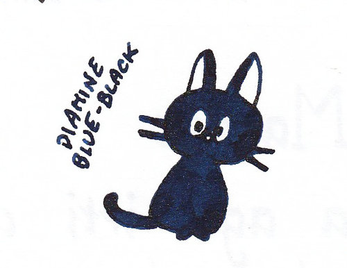 Diamine Blue Black Shimmer Doodle Cat.jpg