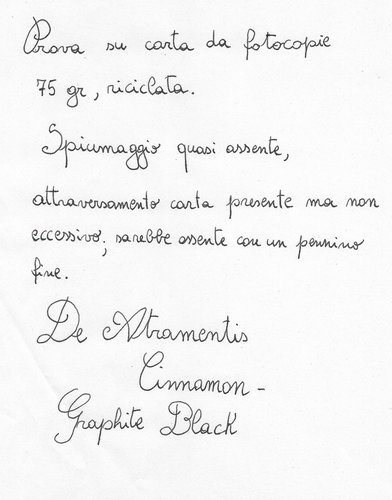 De Atramentis Cinnamon 2.jpg (381.36 KiB) Visto 2000 volte Prova su carta da fotocopie 75 gr. riciclata