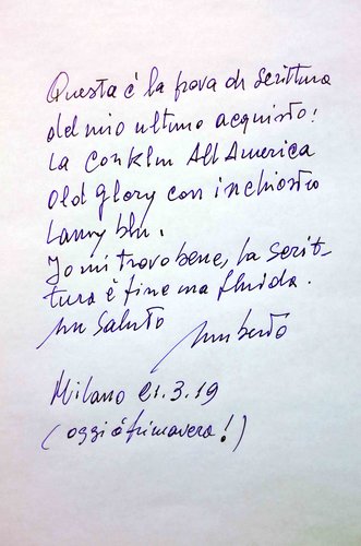 Prova di scrittura (larga) con la Conklin