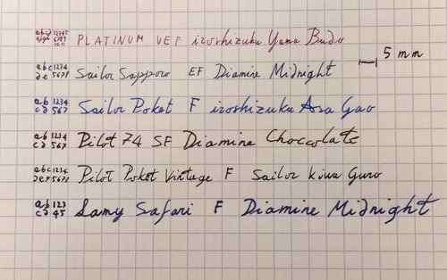 test-spessori-tratti..jpg (240.48 KiB) Visto 1560 volte test tratti giapponesi UEF EF F e Lamy F