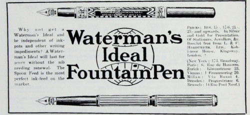 1911 - Filiali della Waterman
