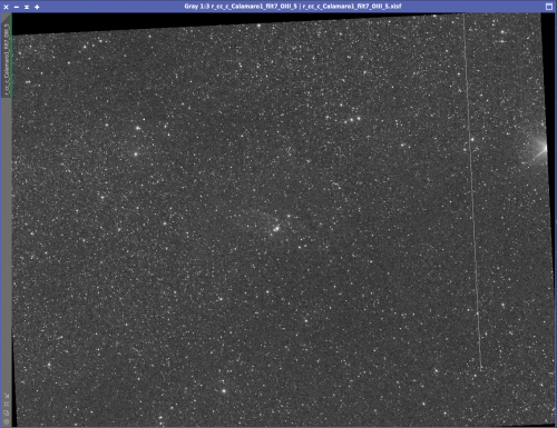 singolo scatto allineato (era ruotato di 180° perché ripreso dopo il Salto del Meridiano e di altri 5-6° per un probabile lasco al meccanismo di fissaggio dell'obiettivo; non perfettamente centrata per puntamento fatto a occhio)