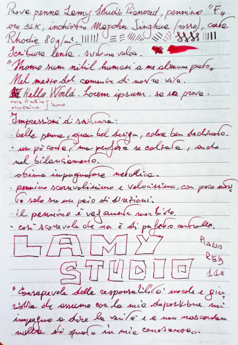 Lamy Studio Pianored - Abulafia - Scrittura