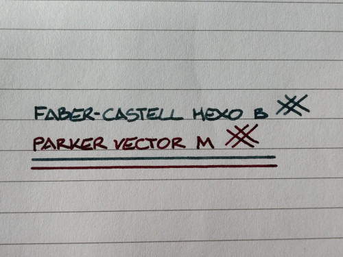 Faber-Castell Hexo B vs Parker Vector M.jpeg