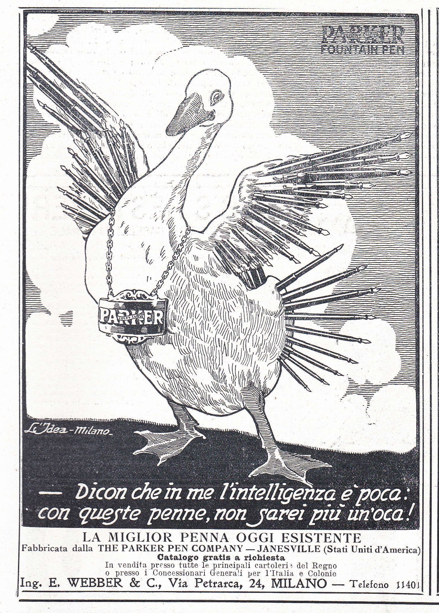 2. PARKER - modello Lucky Curve - L'Illustrazione Italiana - Anno XLVIII. N.6 - 1921-02-06 - pag.167.jpg