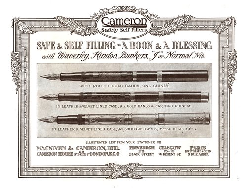 CAMERON - Safety Self Filler - 1919-11-24. The Sphere, Vol. LXXIX N°1035A, pag.XII