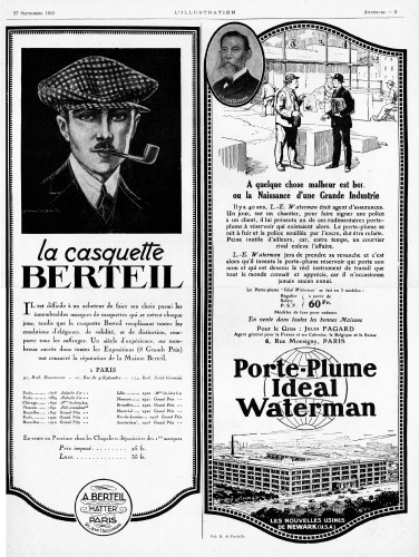 WATERMAN - The ink blot fake tale FRANCE - 1924.09.27. L'ILLUSTRATION - p.3