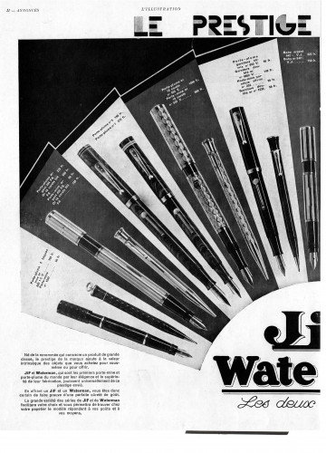 WATERMAN - 642½V, 444-544, 7, 5, 554, 052V-0852V, 442½V-542½V; JIF pencils. 1930-11-22. L'Illustration, pag.II SINISTRA.jpg
