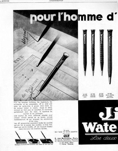 WATERMAN - Ecritoire. JIF Pencils. 1929-11-23. L'Illustration, pag.II SINISTRA